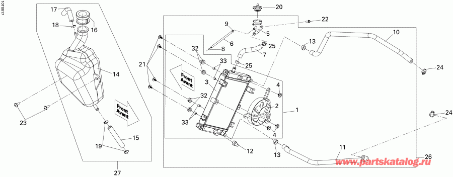   DS 250 CVT, 2008 - Cooling System