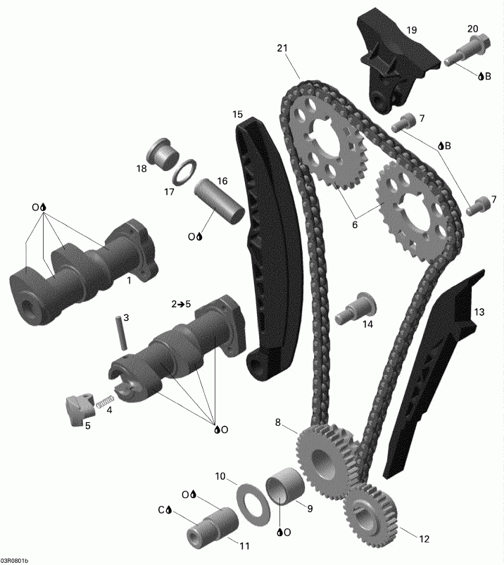   DS 450 X, 2008  - Camshaft And Timing Chain