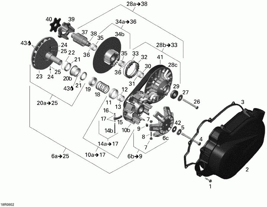 ATV BRP Outlander 400 STD, 2008  - Transmission