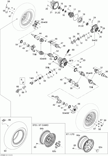    Outlander 650 XT, 2008 - Drive System, Front Xt