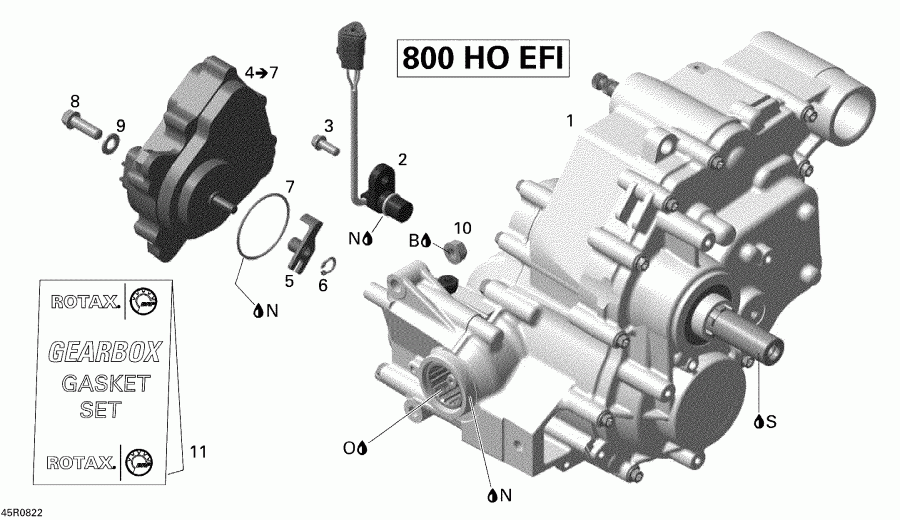 ATV Bombardier Outlander 800 XT, 2008 - Gear Box Assy And 4x4 Actuator