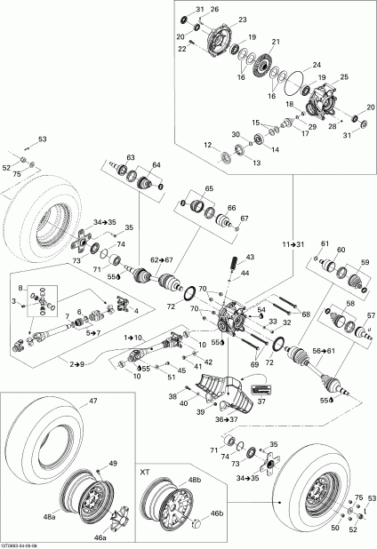 BRP Outlander MAX 400 EFI XT, 2008 - Drive System, Rear Xt
