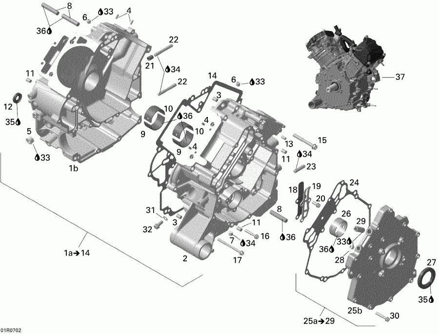  BRP  Outlander MAX 500 XT, 2008 - Crankcase