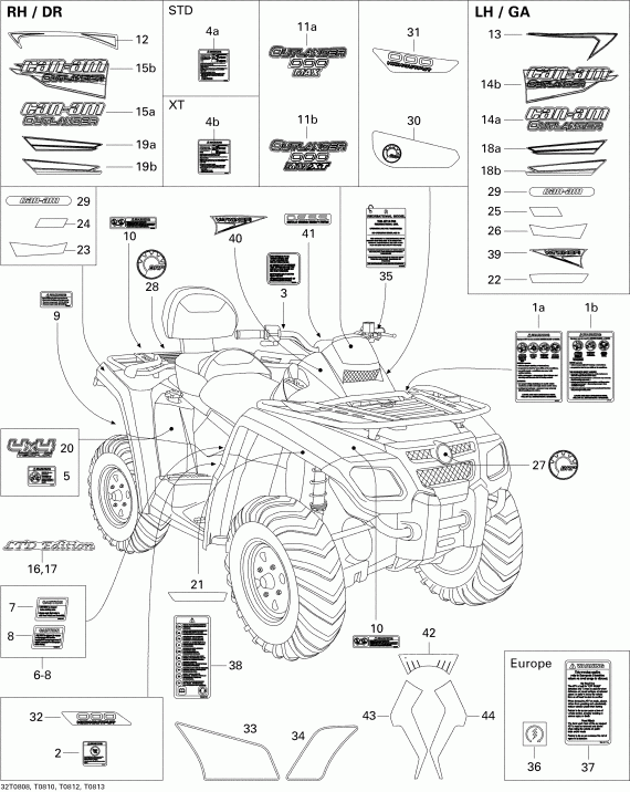 Outlander MAX 800 LTD, 2008 - Decals