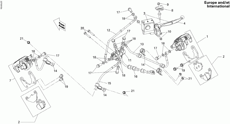   DS 250 NA, CE & INT, 2009 - Front Brake Eur, Int