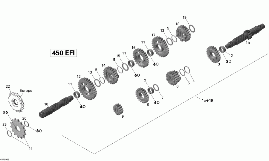 ATV Bombardier  DS 450 EFI, 2009 - Gear Box