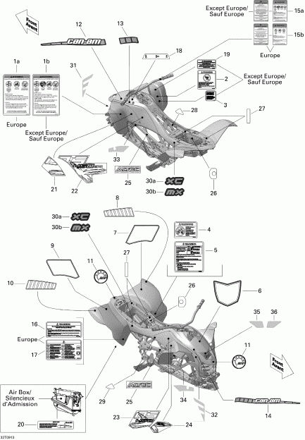 ���������� BRP DS 450 Xxc, Xmx EFI, 2009 ������ - Decals