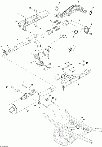   Outlander 500 EFI, 2009  - Exhaust System