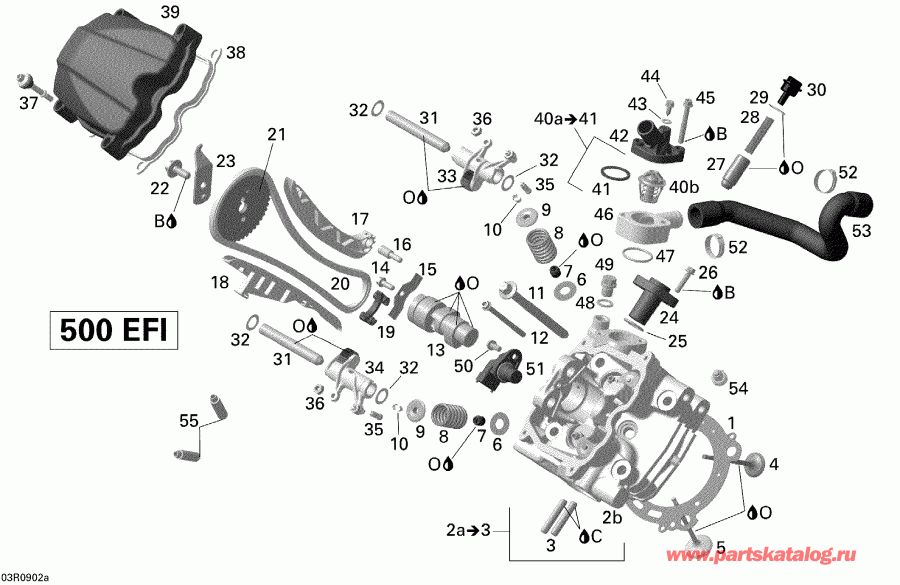    Outlander Max 650 EFI, 2009 - Cylinder Head, Front