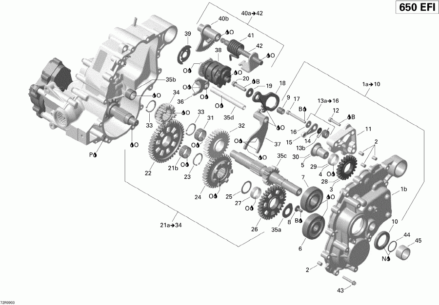  BRP Outlander Max 650 EFI XT, 2009 - Gear Box And Components