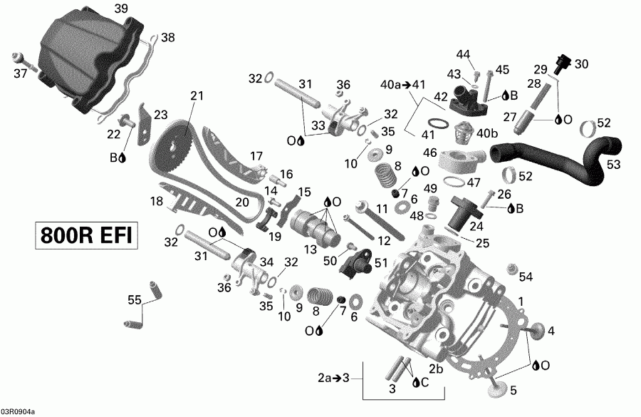 ATV  Outlander Max 800R EFI XT, 2009 - Cylinder Head, Front
