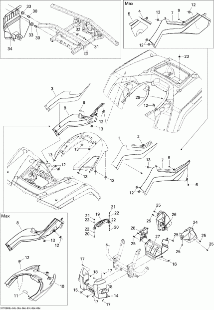 ATV   Outlander Max 800R EFI XT, 2009 - Body And Accessories 3, Xt