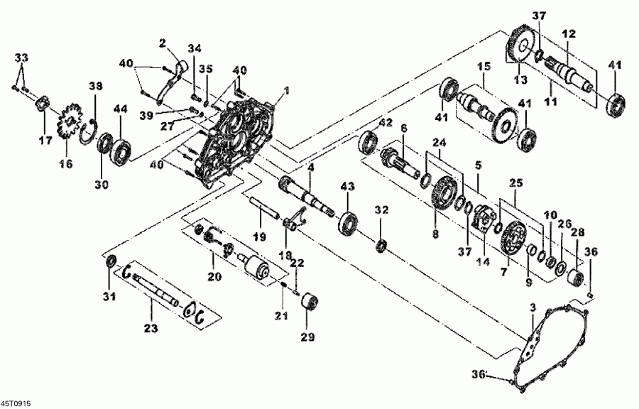 DS 250 NA, CE & INT, 2010 - Gear Box