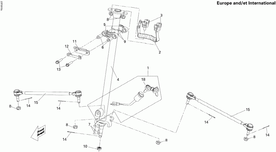 ATV BRP DS 250 NA, CE & INT, 2010 - Steering Linkage Europe, International