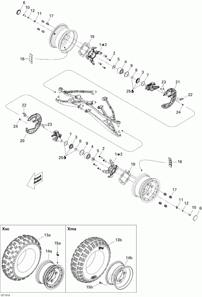 ATV  DS 450 Xxc, Xmx EFI, 2010 - Drive System, Front