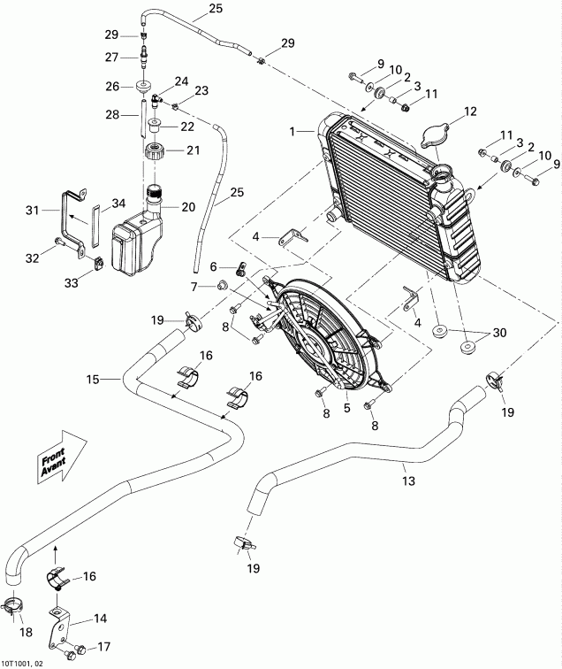  Bombardier Outlander 400 EFI, 2010 - Cooling System