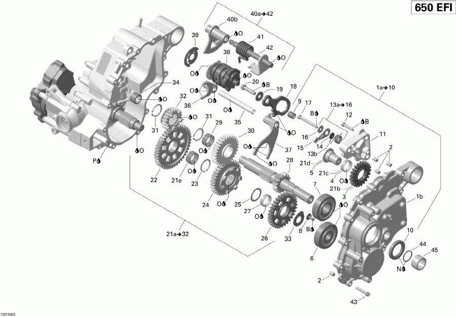   Outlander 650 EFI, 2010  - Gear Box And Components