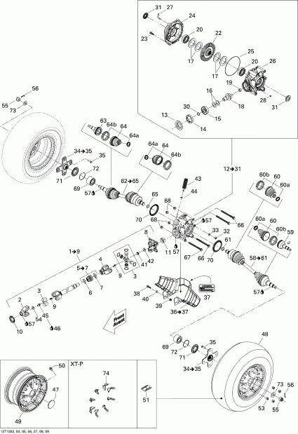ATV BRP  Outlander Max 650 EFI, 2010 - Drive System, Rear