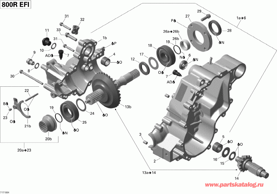 ATV  Renegade 800R EFI Xxc, 2010 - Gear Box Output Shaft