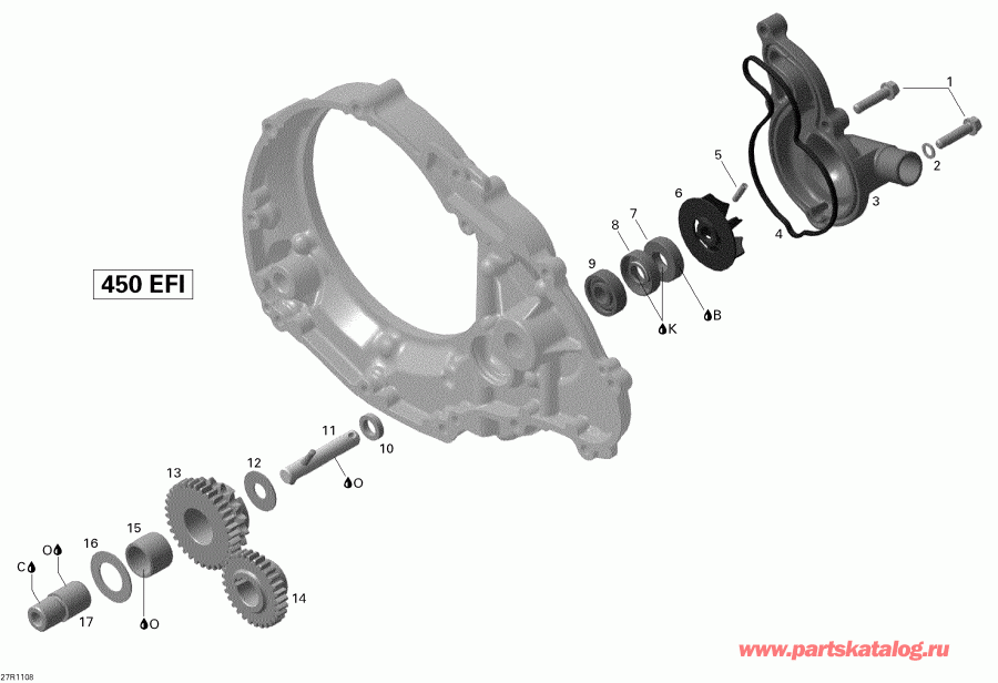  BRP DS 450 EFI, 2011  - Engine Cooling
