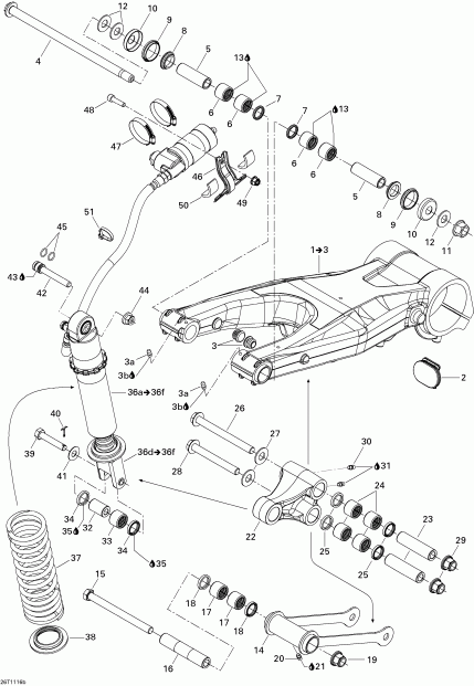 ATV  DS 450 Xxc, Xmx EFI, 2011 - Rear Suspension Xmx