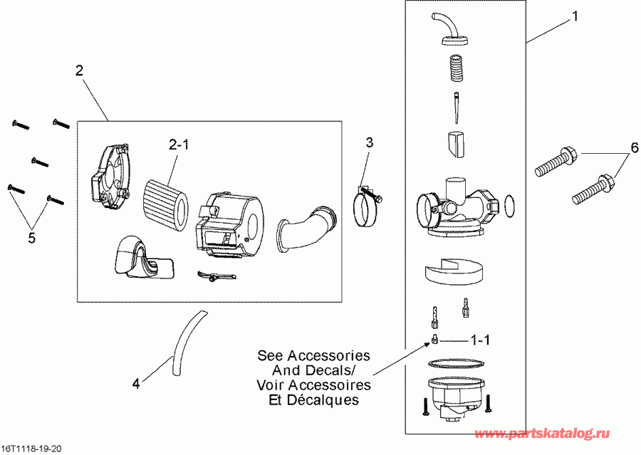  BRP DS 90 X, 2011  - Carburetor And Air Cleaner