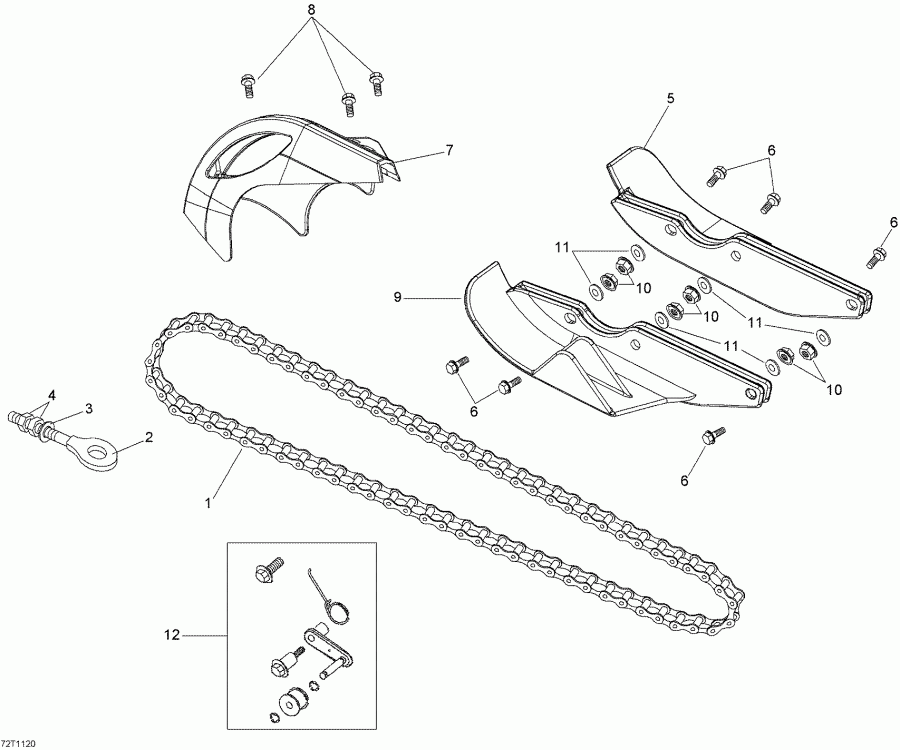 ATV BRP  DS 90 X, 2011 - Chain