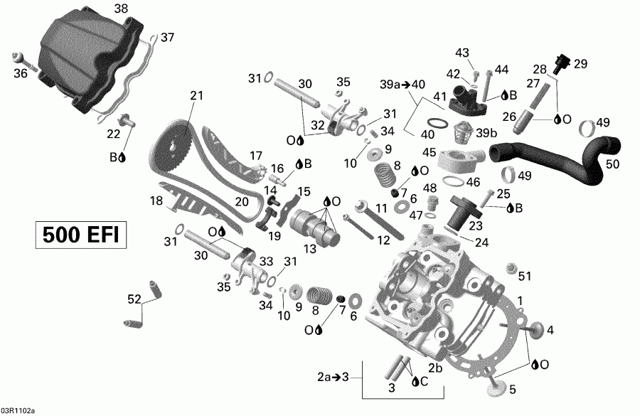ATV   Outlander Max 500 EFI, 2011 - Cylinder Head, Front