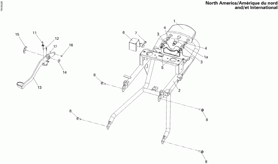   DS 250 NA, CE & INT, 2012  - Rear Frame North America, International