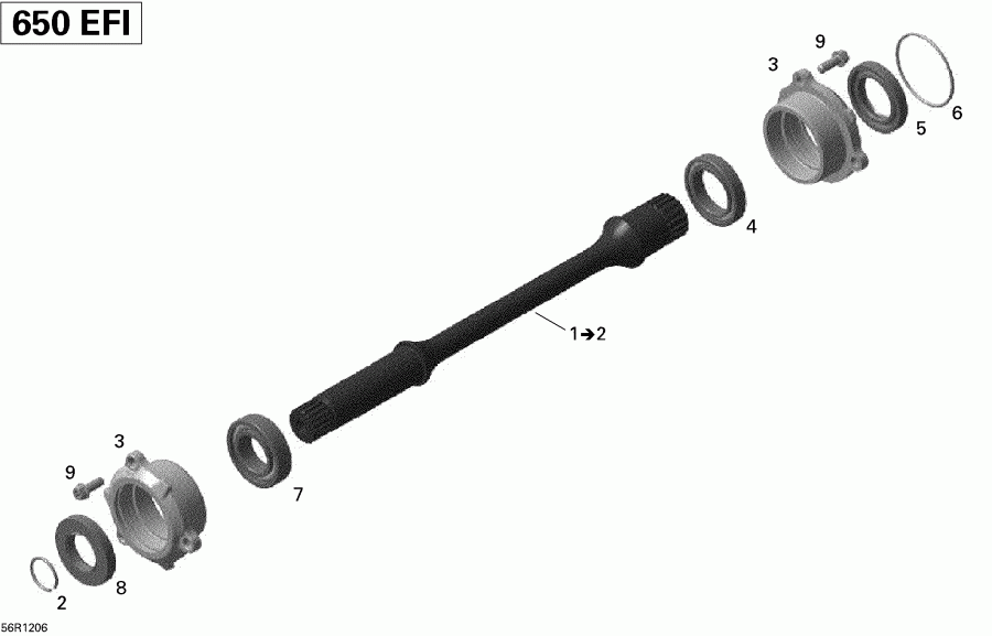  Outlander 650EFI STD & XT, 2012 - Drive Shaft