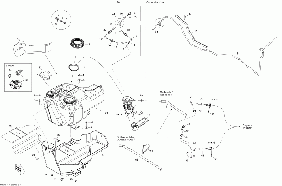  BRP Outlander MAX 500EFI STD & XT, 2012 - Fuel System