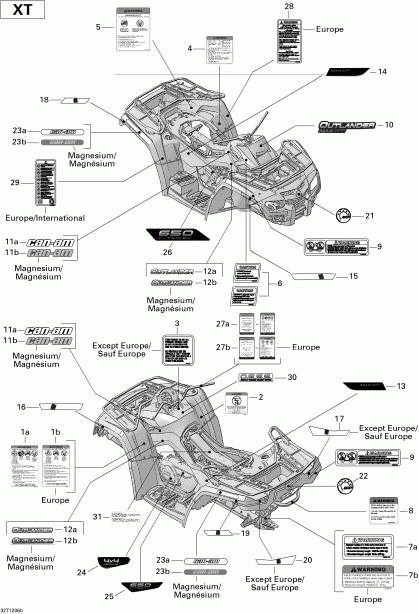 ATV   Outlander MAX 650EFI STD, XT & XT-P, 2012 -  Xt