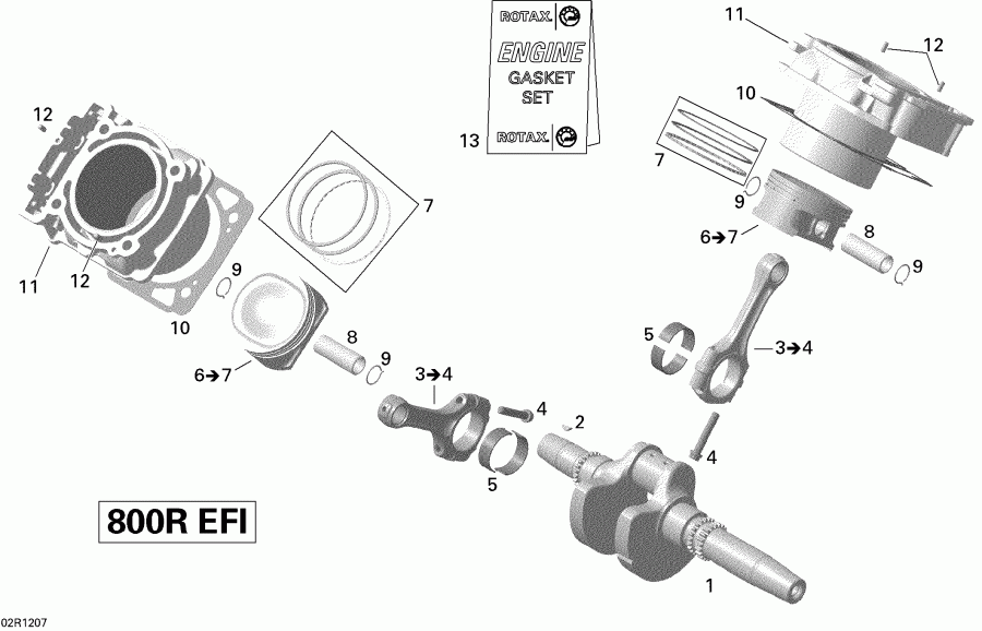 Bombardier - Crankshaft, Piston And Cylinder