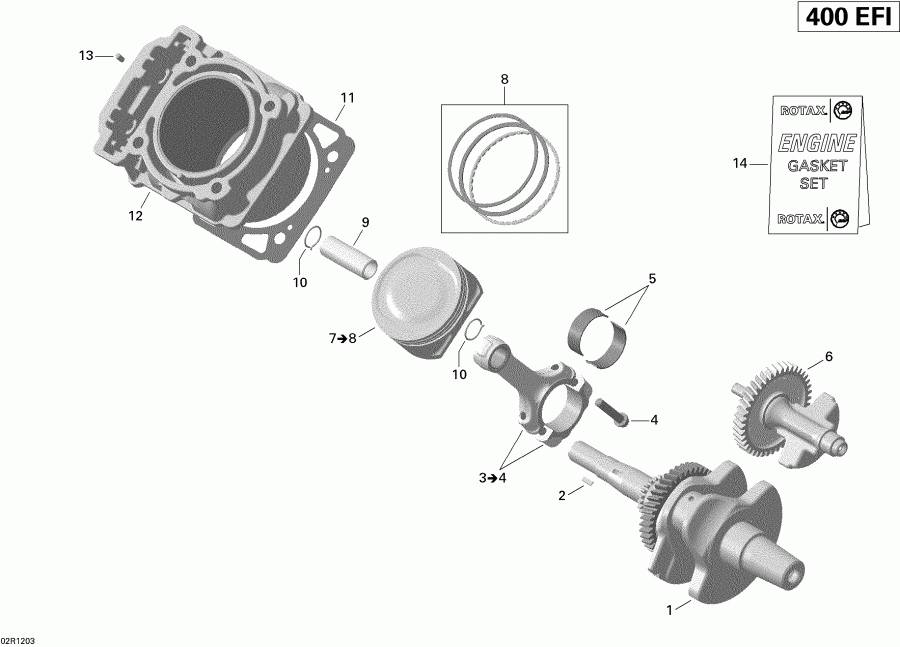  BRP Outlander STD, XT, 400 EFI, 2012  - Crankshaft And Pistons