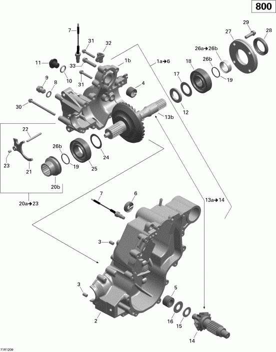ATV BRP Outlander STD, XT, 800R EFI, 2012  - Gear Box Output Shaft