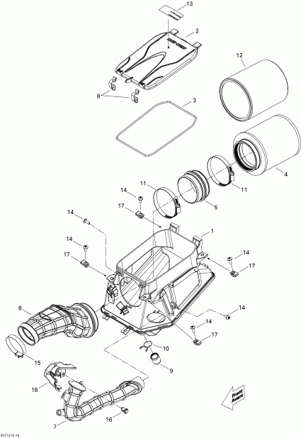 Bombardier DS 450EFI Xmx, 2013 - Air Intake Silencer
