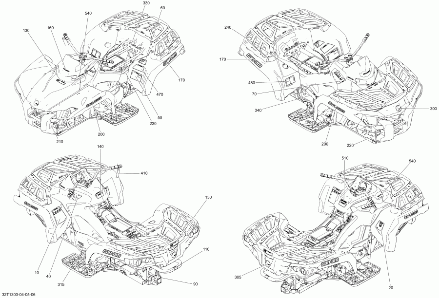  BRP Outlander 1000EFI, DPS, XT & XT-P, 2013 - 