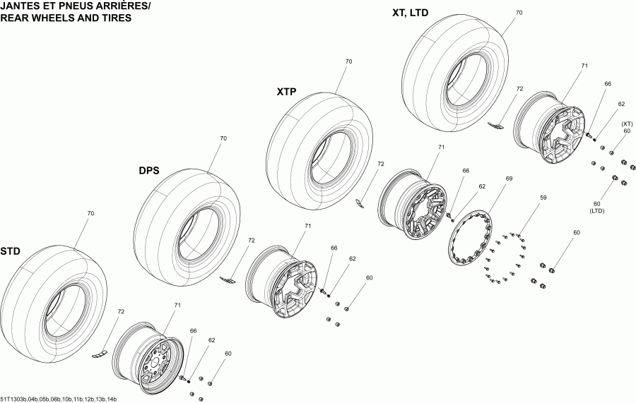 Outlander MAX 1000EFI LTD, 2013 - Wheels And Tires Rear