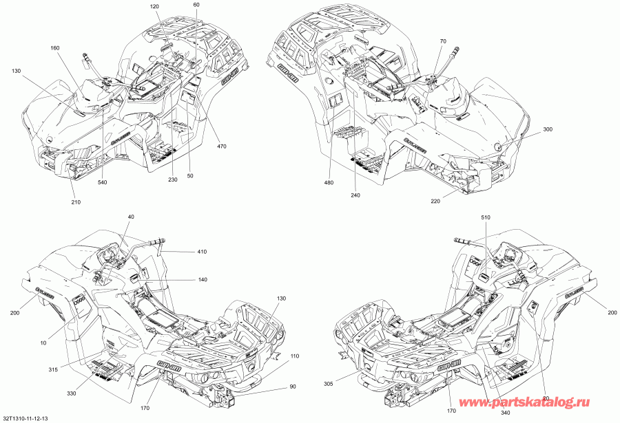  BRP Outlander MAX 650EFI STD, DPS & XT, 2013 - 