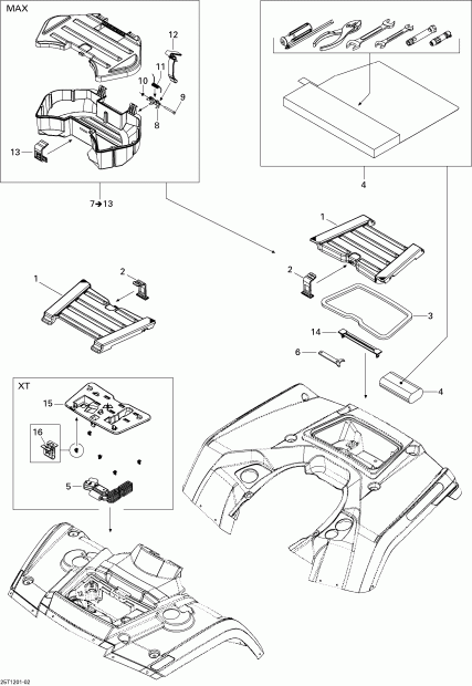  Bombardier - Front And Rear Trays