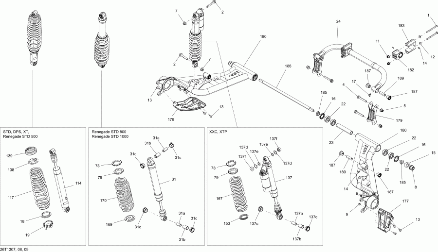    Renegade 800R EFI STD & XXC, 2013 - Rear Suspension
