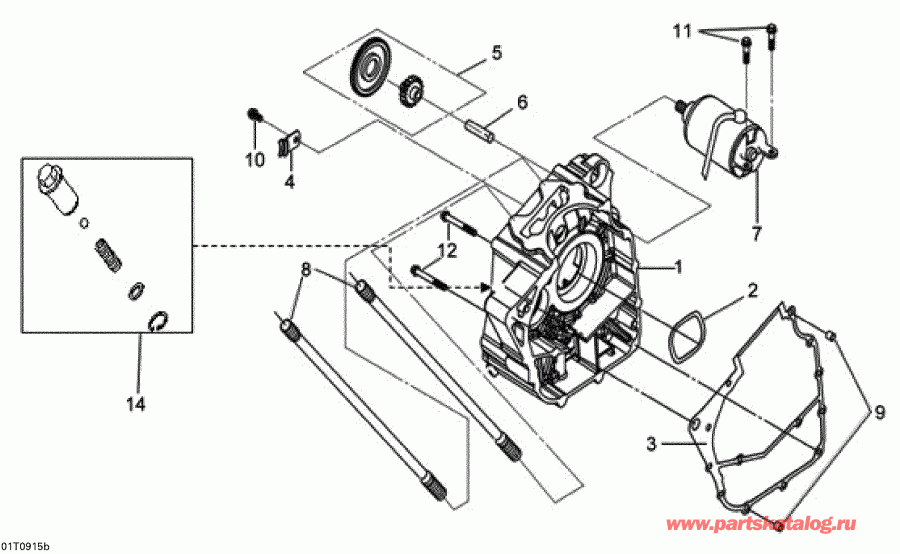   DS 250 NA, EUR & INT, 2014 - Right Crankcase Half