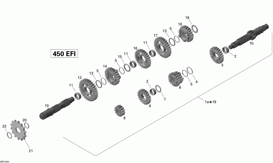    DS 450EFI STD, 2014 - Gear Box