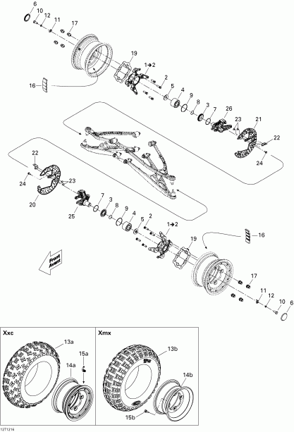    DS 450EFI Xxc, Xmx, 2014 - Drive System, Front