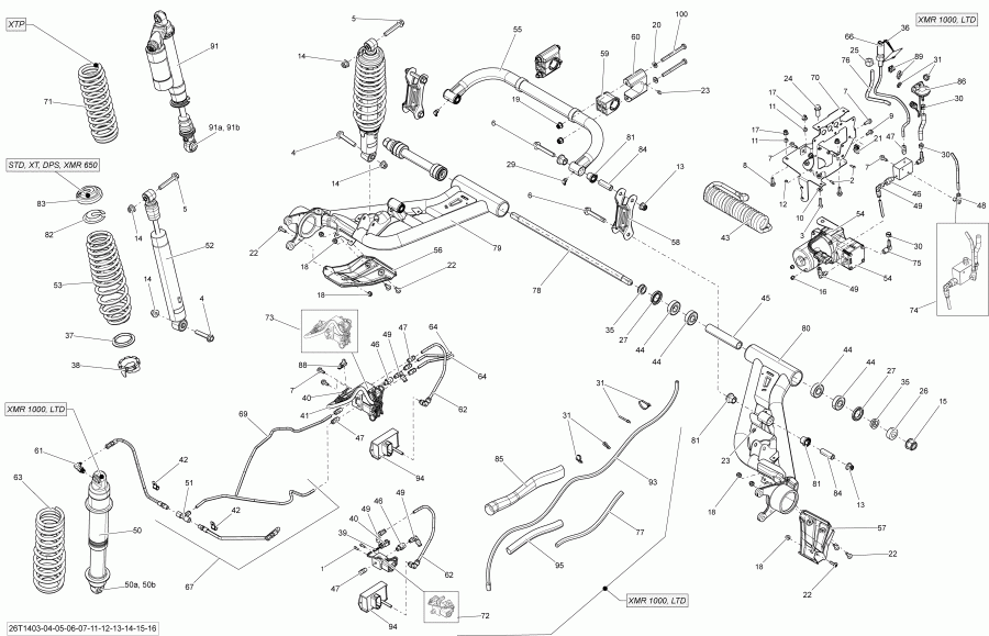 Outlander 650EFI XMR, 2014  - Rear Suspension