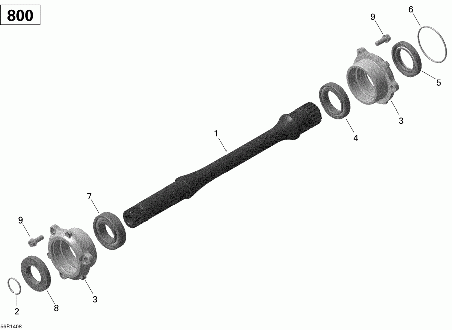 Bombardier  Outlander 800R EFI, STD, DPS, XT & XT-P, 2014 - Drive Shaft