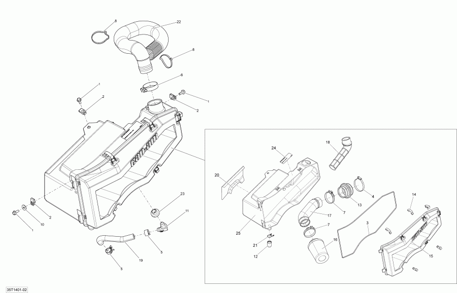   Outlander Max 400 EFI, STD, XT, 2014  - Air Intake Silencer