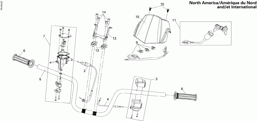  BRP DS 250 NA & INT, 2015 - Handlebar North America, International