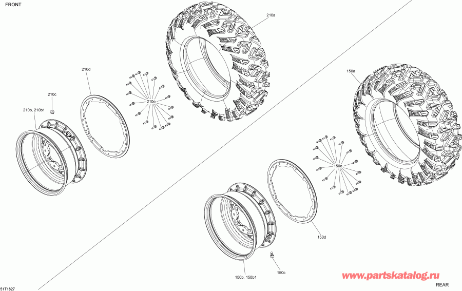ATV BRP Outlander T3 570 EFI, 2018  - Wheels  Tires Dps