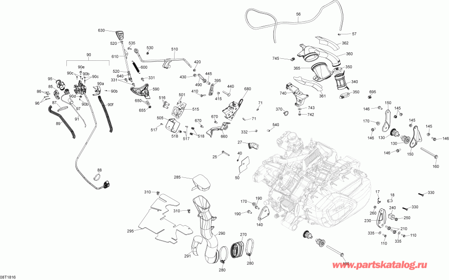 ATV BRP Renegade T3 650 EFI, 2018 - Engine